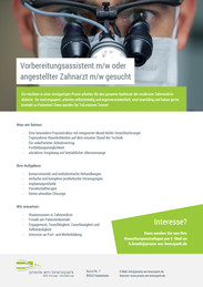 Vorbereitungsassistent (m/w/d) oder angestellter Zahnarzt (m/w/d)